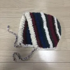 バラクラバ　ボンネット　ニット帽　ハンドメイド　手編み