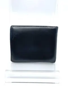 LANVIN PARIS 二つ折り財布 レザー ブラック 黒 シンプル 無地