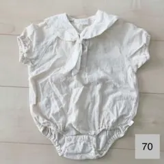 n*u様 アイボリー 襟付きロンパース 70