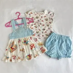 【80・90cm】Shirley Temple ピクニック柄 セットアップ