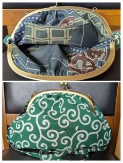 唐草模様がま口ショルダーバック