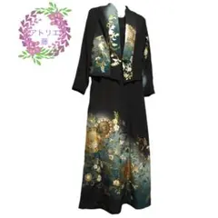 結婚式に！着物リメイク　正絹留袖ドレス　ワンピース＋ジャケット　「更紗」