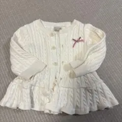 プティマイン ケーブル編み カーディガン 70cm