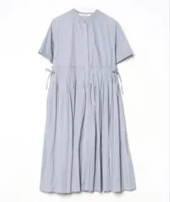 本日限定【Ray BEAMS】バンドカラープリーツワンピース　アイスブルーのサムネイル
