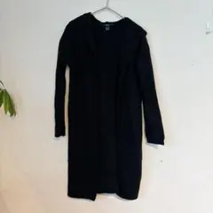 FOREVER21 フード付きロングニットカーディガン 黒 【M】 コーディガンのサムネイル
