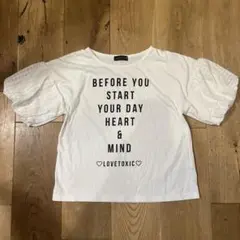 LOVETOXIC ラブトキシック　パフスリープ　プリント　Tシャツ　M