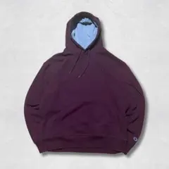 Champion ワンポイントパーカー 2XL相当 バーガンディ 刺繍ロゴ
