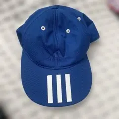 adidas 青 メッシュキャップ 3本ライン　アディダス