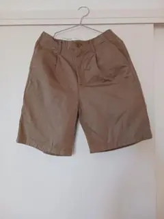 無印良品　ムラ糸 チノタックハーフパンツ M ダークベージュ