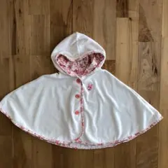 MIKIHOUSE (ミキハウス) ケープ オフホワイト×ピンク ポンチョ