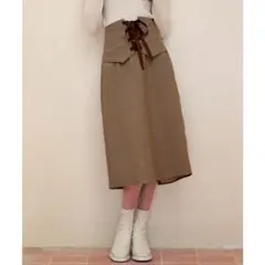 千鳥柄フロントリボンタイトスカートのサムネイル