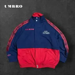 UMBROアンブロ90sトラックジャケットテープロゴバイカラー切替え刺繍古着
