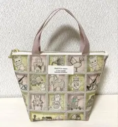 ハンドメイド　ミニトートバッグ　ポーチ　ユキエモン　バッグインバッグ