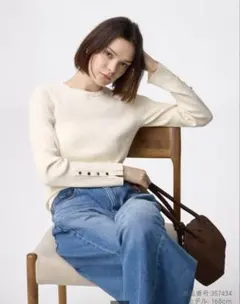 GU リブニットボタンスリーブプルオーバーZ