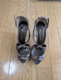 상태좋음 箱付き DIANA ダイアナ パイソン柄 ストラップ サンダル 23cm