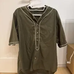 Nigel Cabourn ベースボールシャツ カーキ　サイズ50のサムネイル
