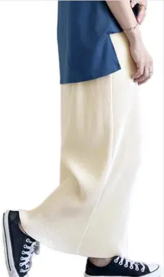 【未使用】uricca セルフカット プリーツナロースカート フリーサイズ