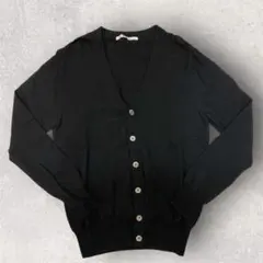 EDIFICE エディフィス　ニットカーディガン　ウール100% ブラック　S