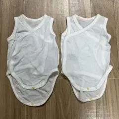 ユニクロ　コットンメッシュインナーボディスーツ　ノースリーブ　2点セット　60