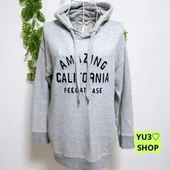 アドミレーション・L 長袖トレーナー ロング スウェット グレー コットン混