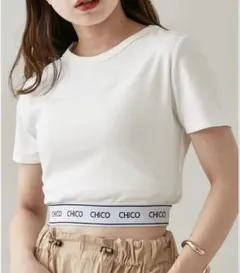 CHICOロゴゴムクロップドTシャツ　フリーサイズのサムネイル