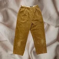 york land マスタード コーデュロイ ストライプパンツ 秋冬映え