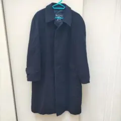 バーバリー カシミヤ ステンカラーコート 濃紺 92-170 Lサイズ相当 BURBERRYS'バーバリーズカシミヤ混ステンカラーコートネイビー