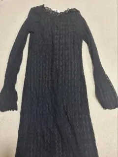 H&M 黒レースロングワンピースドレスXS
