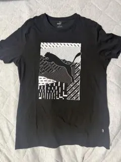 PUMA ブラック Tシャツ Lサイズ メンズ 黒 半袖 ロゴのサムネイル