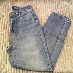 Lutique ハイウエストデニムパンツ ライトブルー