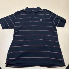 Fred Perry ネイビー ストライプ ポロシャツ