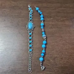 ターコイズブルー エスニックブレスレット