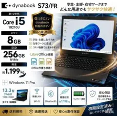 dynabook 第10世代 8GB SSD256GB 黒色ノートパソコン - メルカリ