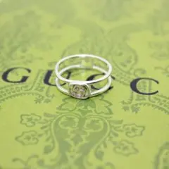 美品 GUCCI グッチ インターロッキング シルバー リング 指輪 15号のサムネイル