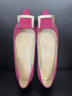 ほぼ新品)エストネーション　37 ピンク スエード パンプス