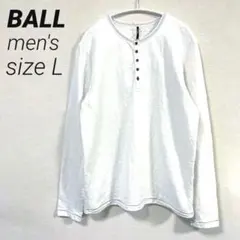 ⚫︎限定SALE☆美品☆【BALL】ホワイト ヘンリーネック Tシャツのサムネイル
