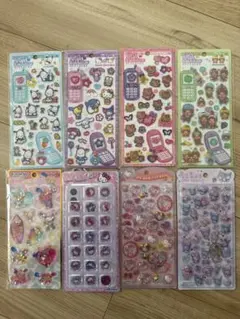 平成はっぴーフォン うるちゅる、おはじき、ウォーターシール 8枚セット