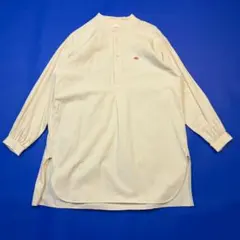 DANTONコットン×リネン バンドカラーショートスリーブ ロング シャツ36