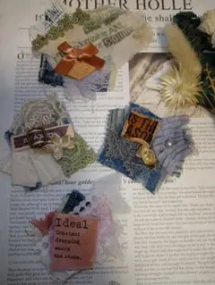 ●限定●ハンドメイド●デニムリメイク＆革タグ4個セット0628●