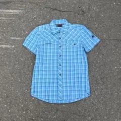 00s mammut 半袖シャツ チェック テック系 Y2K 古着 Sのサムネイル