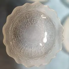 ガラス製波形ボウル4個セット　昭和レトロ