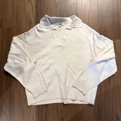 UNIQLO アイボリー スムースコットン リラックス ポロセーター