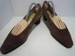 銀座かねまつ MISS SLENDER ニット素材 ストライプ柄 パンプス