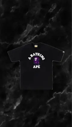 A BATHING APE カレッジロゴ Tシャツ ブラック S - メルカリ