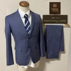 タケオキクチ カノニコ スーツ セットアップ 上下 ネイビー イタリア ブルー