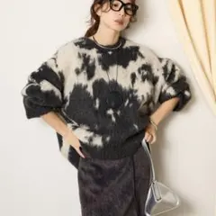 【値下げ相談可】ESICA エシカ モヘアタッチマーブルニット