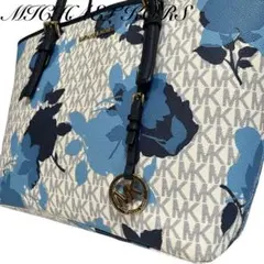 【美品】マイケルコース　トートバッグ　PVC 花柄　ボタニカル　MK柄