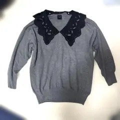 Spick & Span レース襟　グレー　ニット