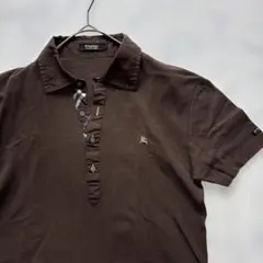 ✨美品✨バーバリーブラックレーベル ブラウン　半袖ポロシャツM