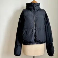 ⚫︎専用⚫︎GU ヒートパデッドクロップドブルゾン黒 ショート丈 ダウンジャケットL